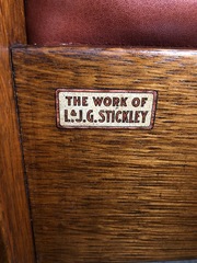 L.&J.G. Stickley decal signature:  "The Work of L.&J.G. Stickley."